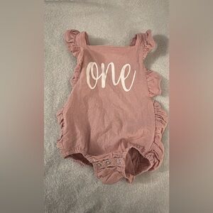 Pink Ruffled Kids One Piece